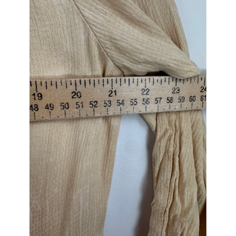Zara TRF Duster Coat sz S/M Tan Double‎ Breasted Textured retro relaxed preppy - Picture 4 of 7